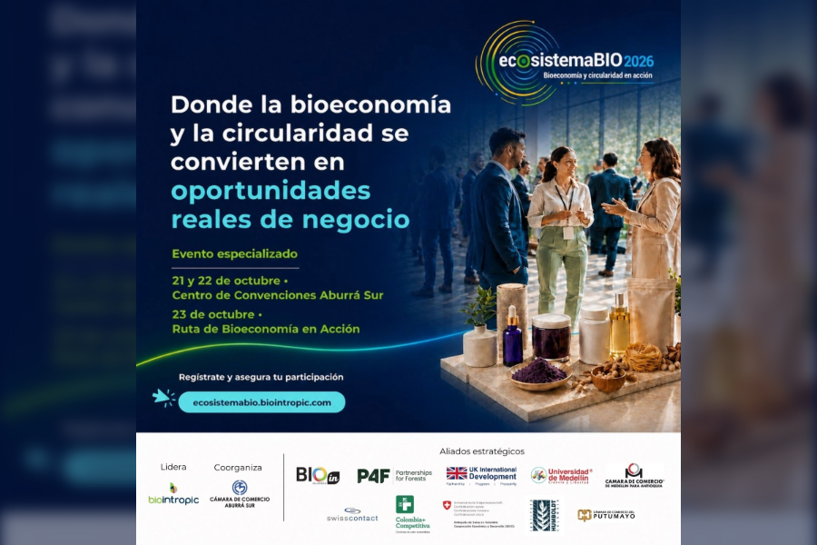 EcosistemaBIO 2026 en Medellín: el encuentro que reunirá al ecosistema de bioeconomía en Colombia, encuentro para las organizaciones VER MÁS